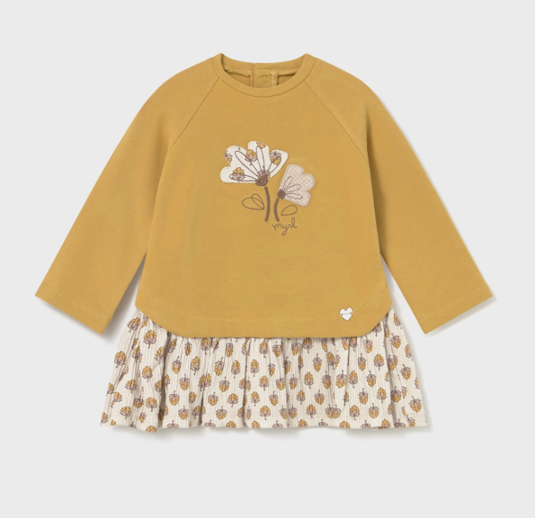 Mayoral Combined Faux Top & Skirt Dress Style 2914 - Honey